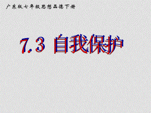 七年級政治下冊 73 自我保護課件 粵教版