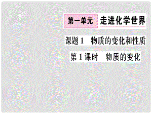 江西省九年級化學(xué)上冊 第一單元 走進化學(xué)世界 課題1 物質(zhì)的變化和性質(zhì) 第1課時 物質(zhì)的變化練習(xí)課件（含模擬）（新版）新人教版