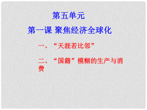 浙江省湖州市菱湖一中中考政治 經(jīng)濟(jì)全球化課件 人教新課標(biāo)版