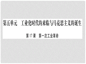 廣西九年級(jí)歷史上冊(cè) 第5單元 工業(yè)化時(shí)代的來(lái)臨與馬克思主義的誕生 第17課 第一次工業(yè)革命課件 岳麓版