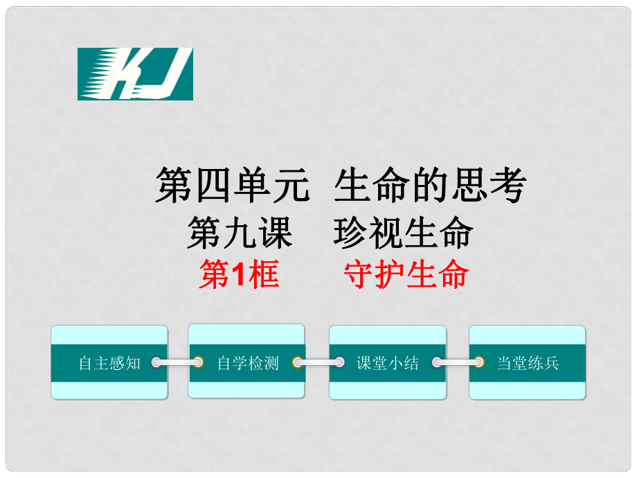 廣東省汕頭市七年級(jí)道德與法治上冊(cè) 第四單元 生命的思考 第九課 珍視生命 第1框 守護(hù)生命課件 新人教版_第1頁