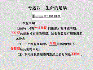 高三生物高考二輪專題復(fù)習(xí)課件：第一部分 專題突破 專題四 生命的延續(xù)人教大綱版專題四生命的延續(xù)