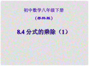 江蘇省鹽都縣郭猛中學(xué)八年級(jí)數(shù)學(xué)下冊(cè) 《8.4分式的乘除》課件 蘇科版