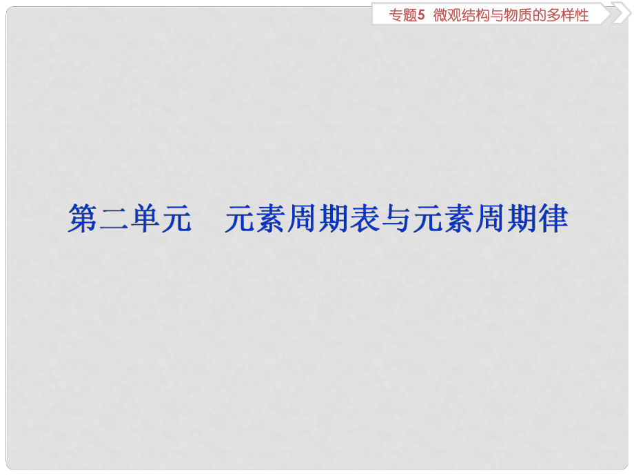 高考化学总复习 专题5 微观结构与物质的多样性 第二单元 元素周期表与元素周期律课件 苏教版_第1页