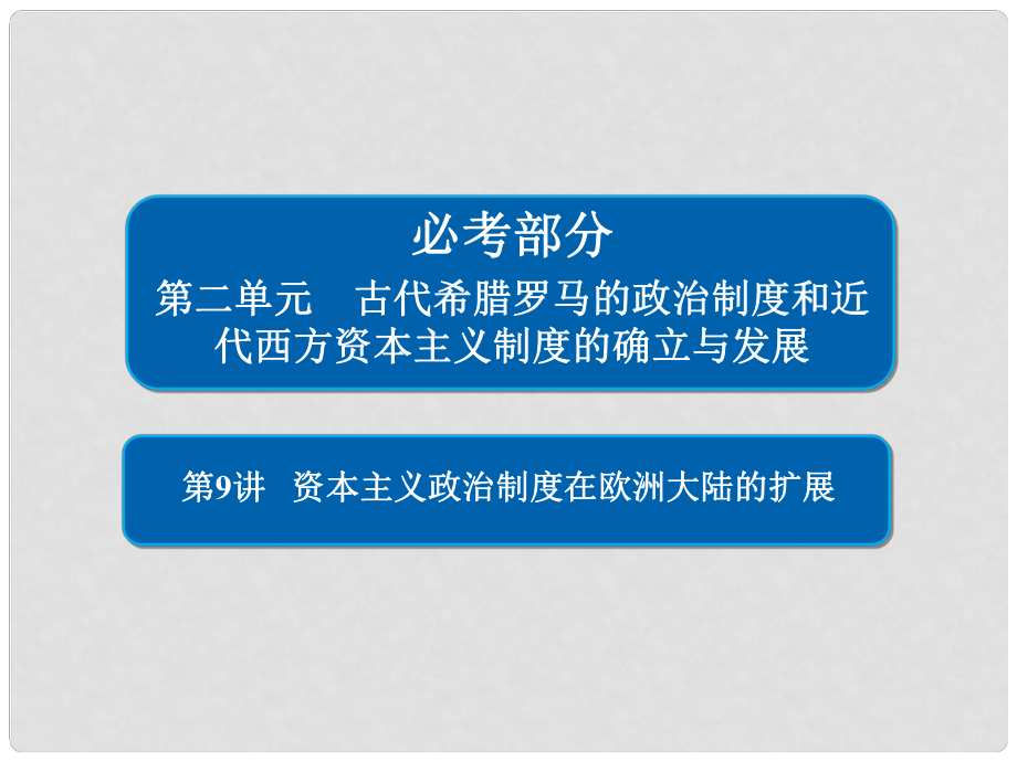 高考?xì)v史一輪復(fù)習(xí) 第二單元 古代希臘羅馬的政治制度和近代西方資本主義制度的確立與發(fā)展 9 資本主義政治制度在歐洲大陸的擴(kuò)展課件 新人教版_第1頁(yè)