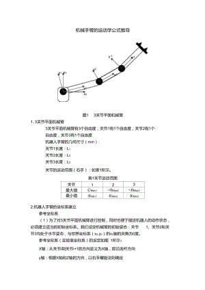 3關(guān)節(jié)平面機械臂運動學(xué)方程