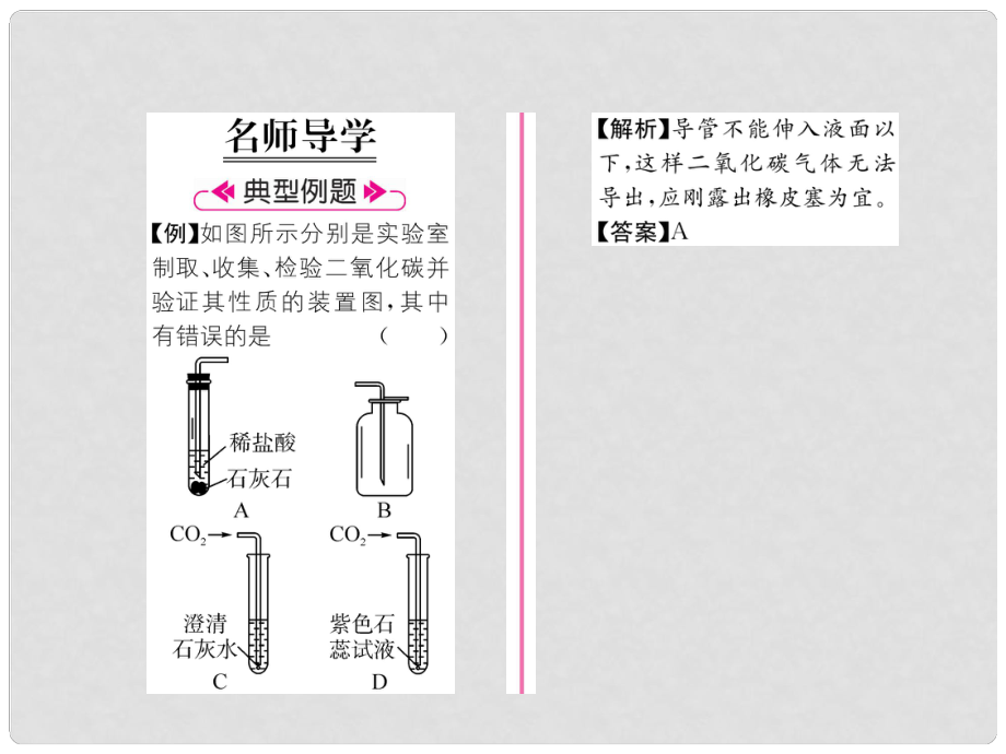 九年级化学上册 第2章 身边的化学物质 基础实验2 二氧化碳的制取与性质习题课件 沪教版1_第1页