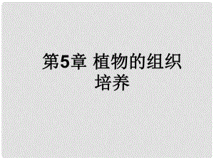 高中生物：第5章 植物的組織培養(yǎng) 課件（1）（中圖版選修1）