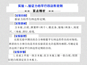 高考物理第一輪復(fù)習(xí)課件：實(shí)驗(yàn)4 驗(yàn)證力的平行四邊形定則
