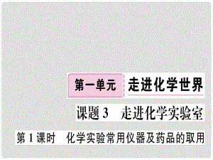 江西省九年級化學(xué)上冊 第一單元 走進(jìn)化學(xué)世界 課題3 走進(jìn)化學(xué)實(shí)驗(yàn)室 第1課時 化學(xué)實(shí)驗(yàn)常用儀器及藥品的取用練習(xí)課件（含模擬）（新版）新人教版