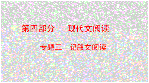 云南省中考語文復(fù)習方案 第四部分 現(xiàn)代文閱讀 專題三 記敘文閱讀課件