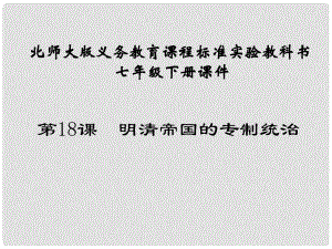 安徽省合肥市第56中學(xué)七年級(jí)歷史下冊(cè) 第18課 明清帝國(guó)的專制統(tǒng)治課件