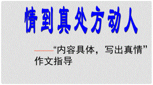 山東省鄒平縣中考語文 內(nèi)容具體寫出真情”作文指導(dǎo)復(fù)習(xí)課件