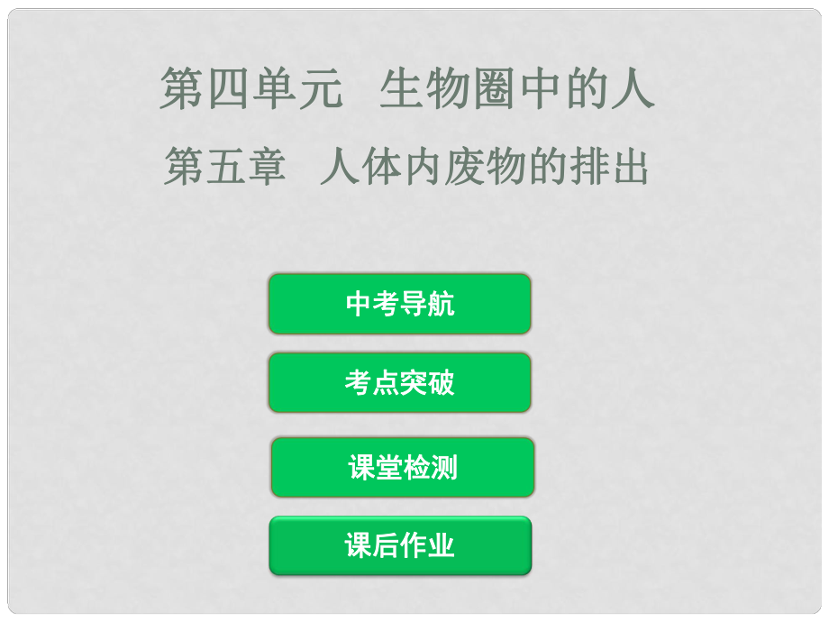 中考生物 第四單元 第五章 人體內(nèi)廢物的排出復(fù)習(xí)課件_第1頁