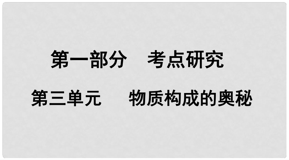 江西省中考化學復習 第一部分 考點研究 第三單元 物質(zhì)構成的奧秘課件_第1頁