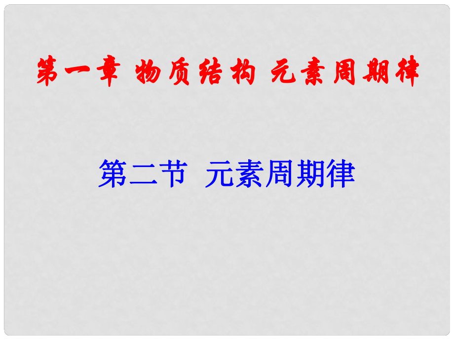 高中化學(xué)：第一章全部課件(共11套) 人教版必修2第二節(jié) 元素周期律_第1頁