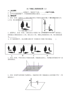 107相似三角形的应用（1）