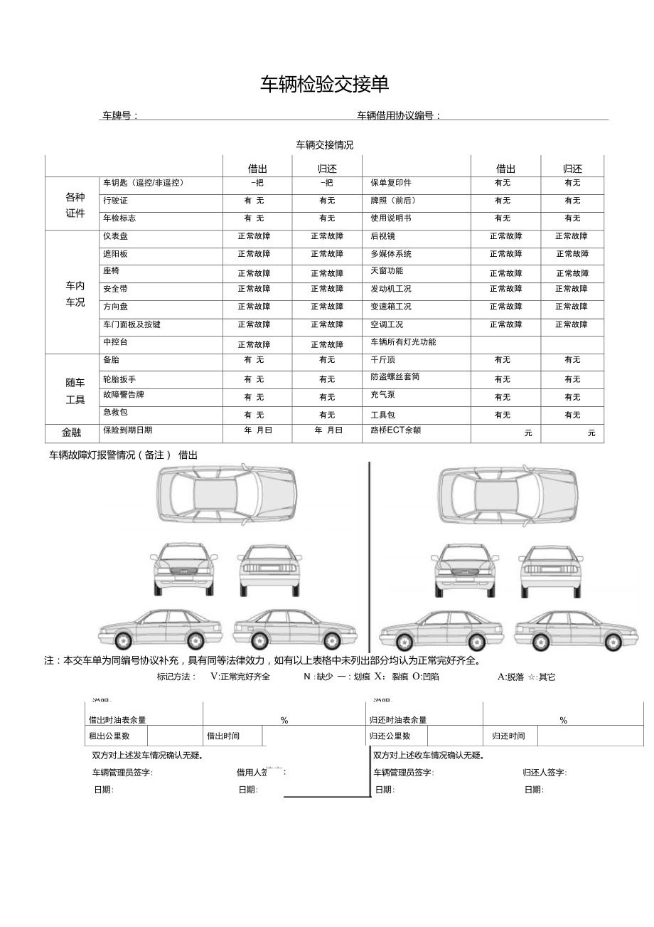 公司企業(yè)車(chē)輛交接單(范本)更新_第1頁(yè)