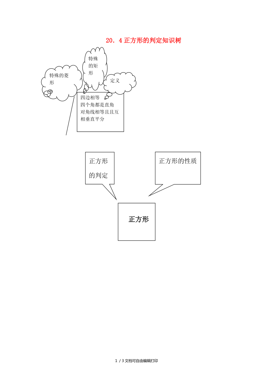 八年级数学下册20.4正方形的判定学案华东师大版_第1页