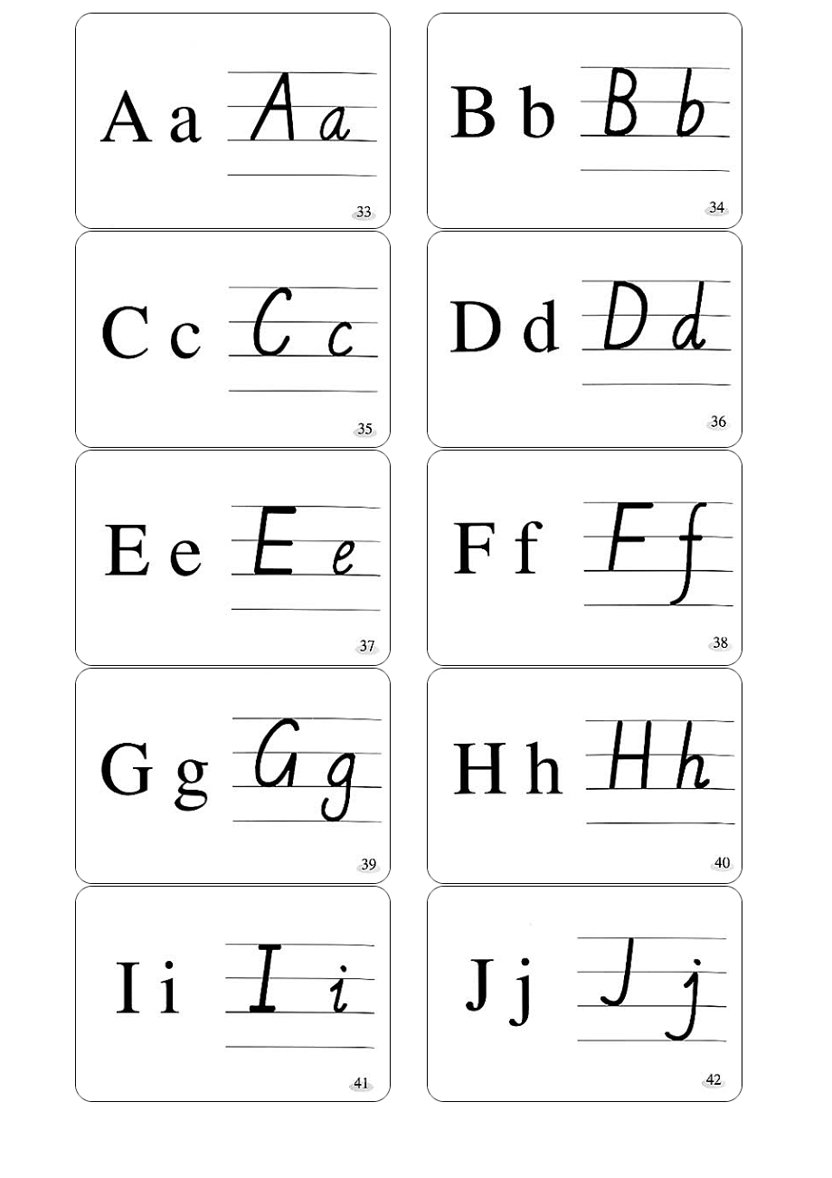 26个英文字母手写体---四线三格版本_第1页