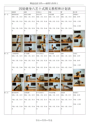 囚徒健身图文教程和计划表完美打印版(共5页)