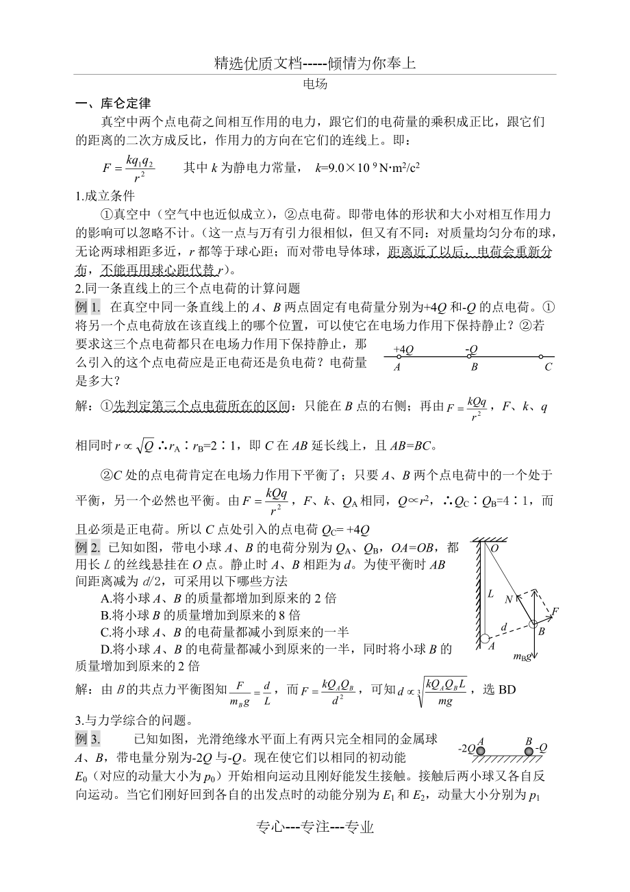 库仑定律-高考总复习(共7页)_第1页