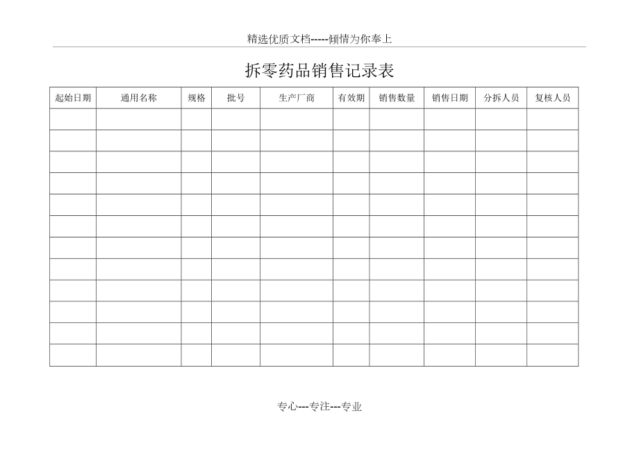 拆零药品销售记录表(共1页)_第1页