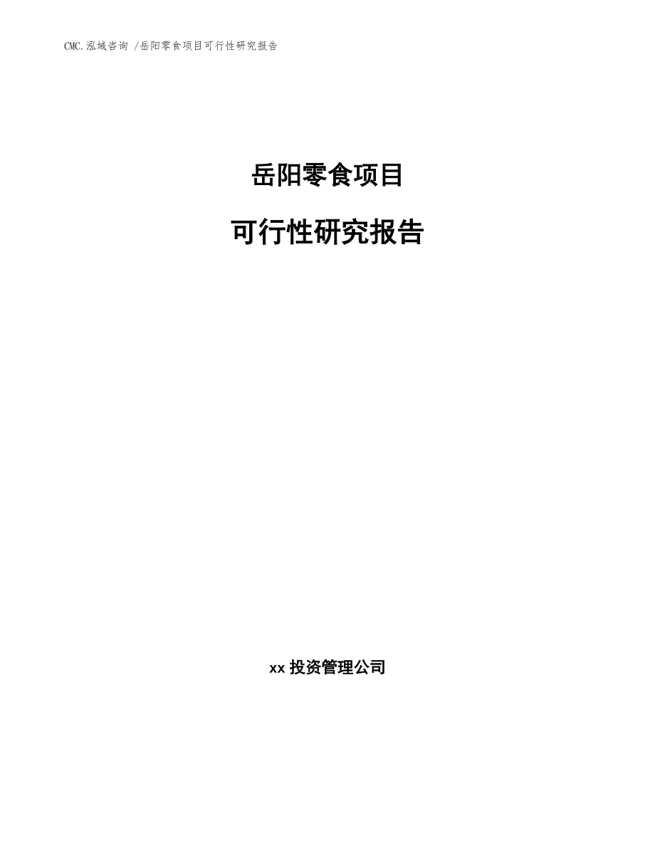 岳阳零食项目可行性研究报告-范文模板_第1页