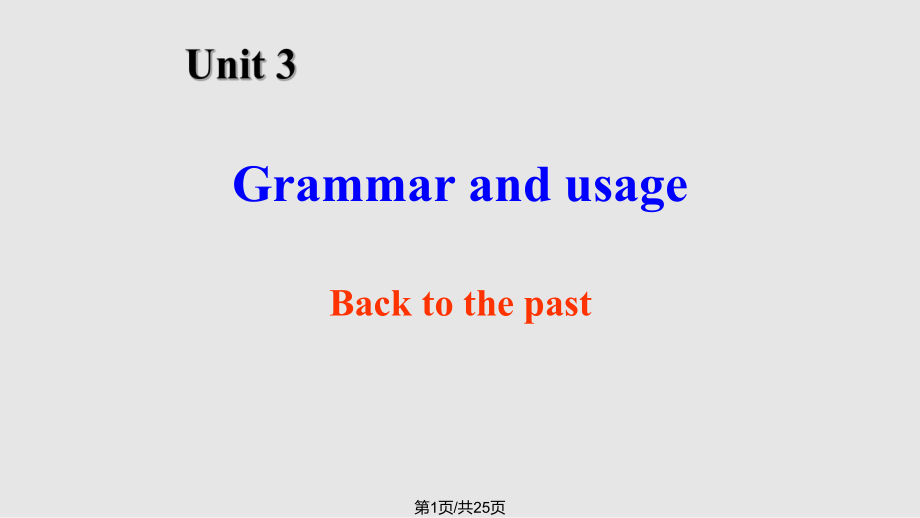 牛津高中英語模塊三UnitGrammar and usagePPT課件_第1頁