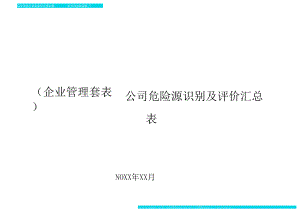 (企业管理套表)公司危险源识别及评价汇总表