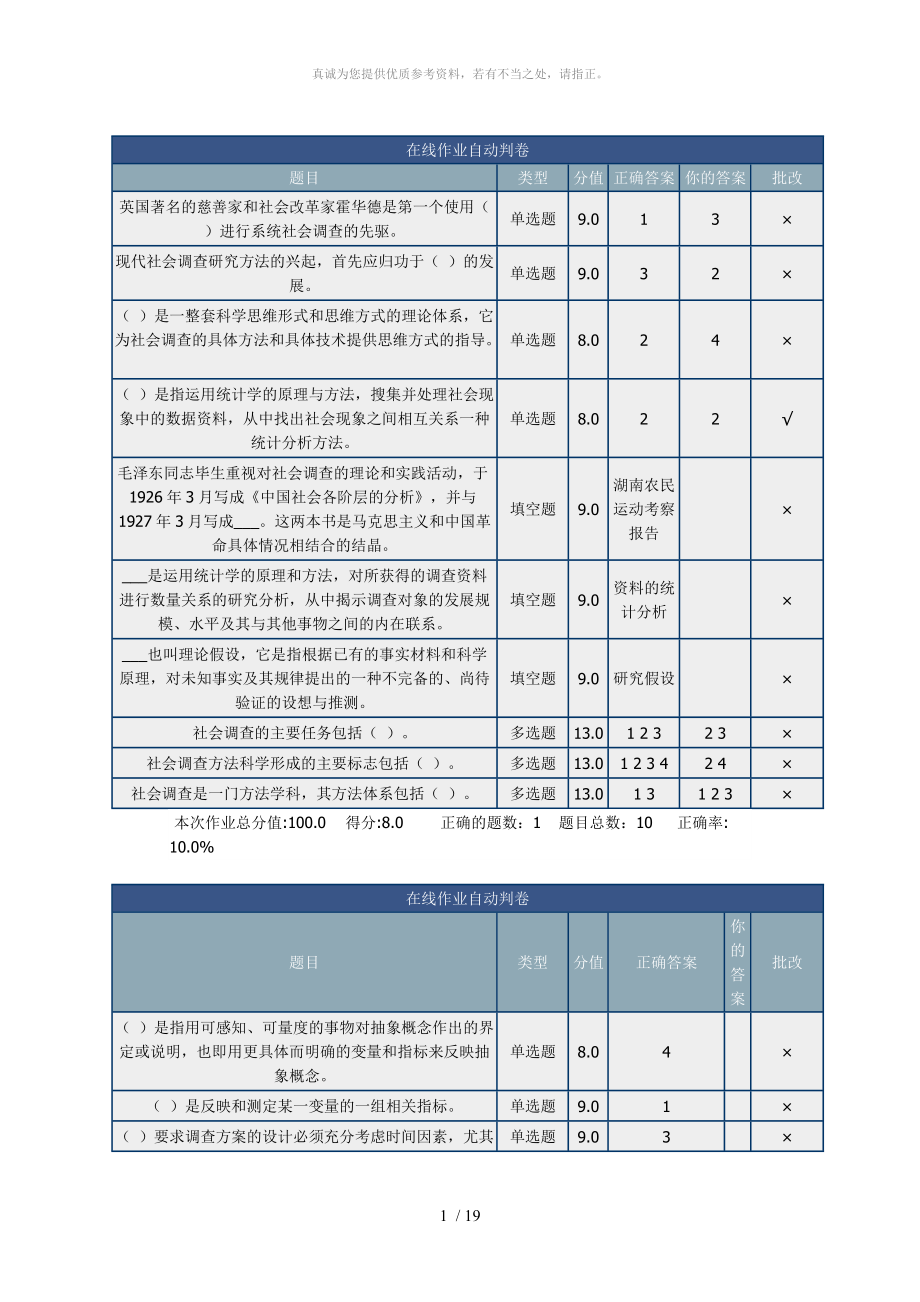 北理 社会调查研究方法 在线作业_第1页