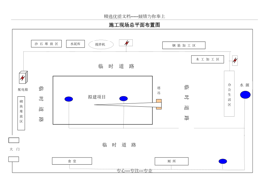 某工程施工現場總平面佈置圖共2頁