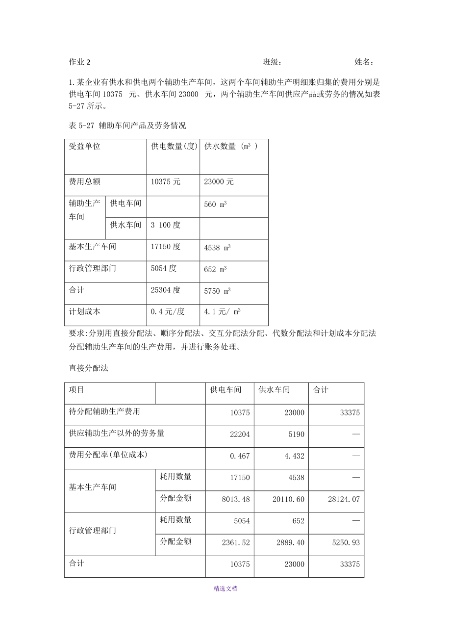 会计算法作业_第1页