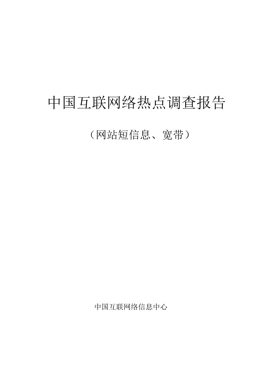 中国互联网络调查报告_第1页