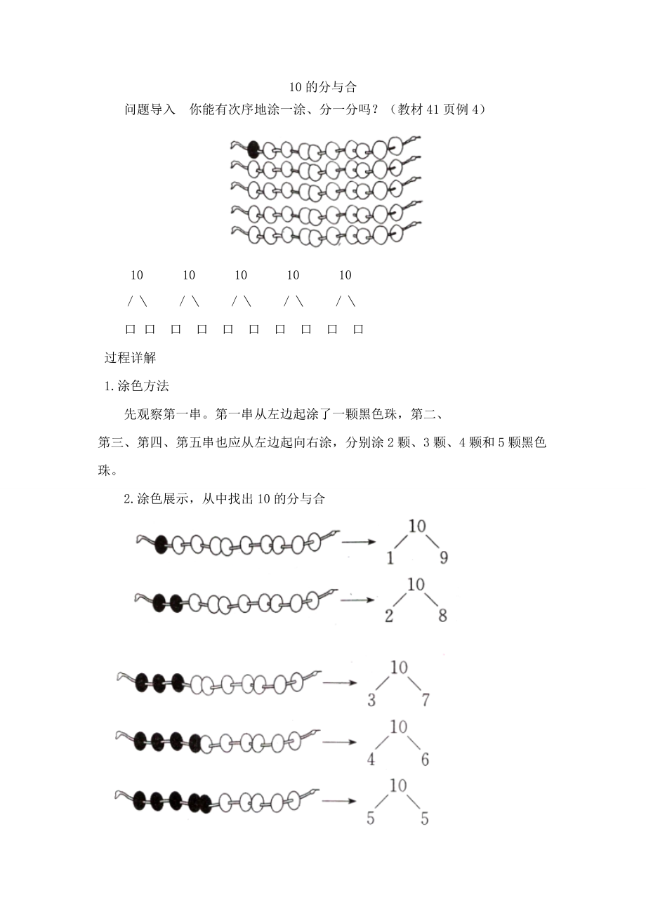 一年級(jí)數(shù)學(xué)上冊(cè) 第7單元《分與合》《10的分與合》知識(shí)講解素材 蘇教版_第1頁