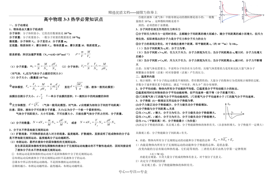 高三物理复习3-3热学必背(共5页)_第1页