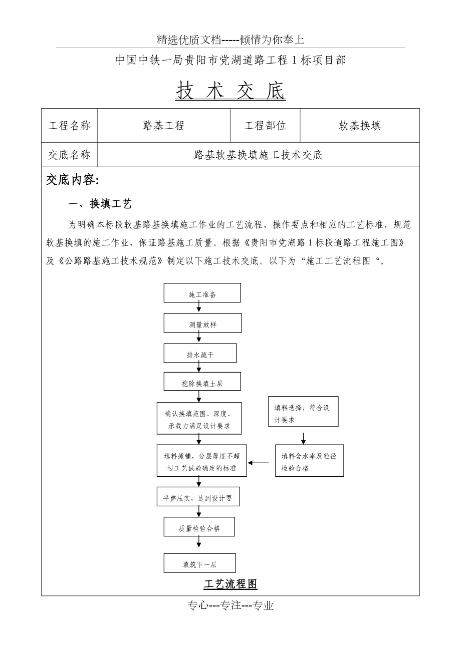 路基软基换填施工技术交底(共5页)_第1页