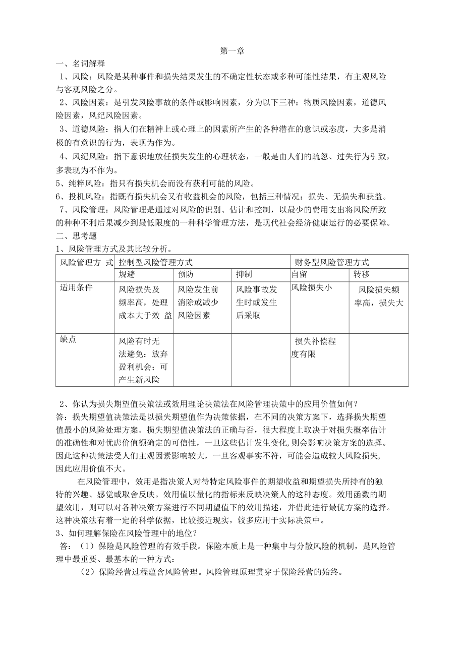 保险学重点概论_第1页