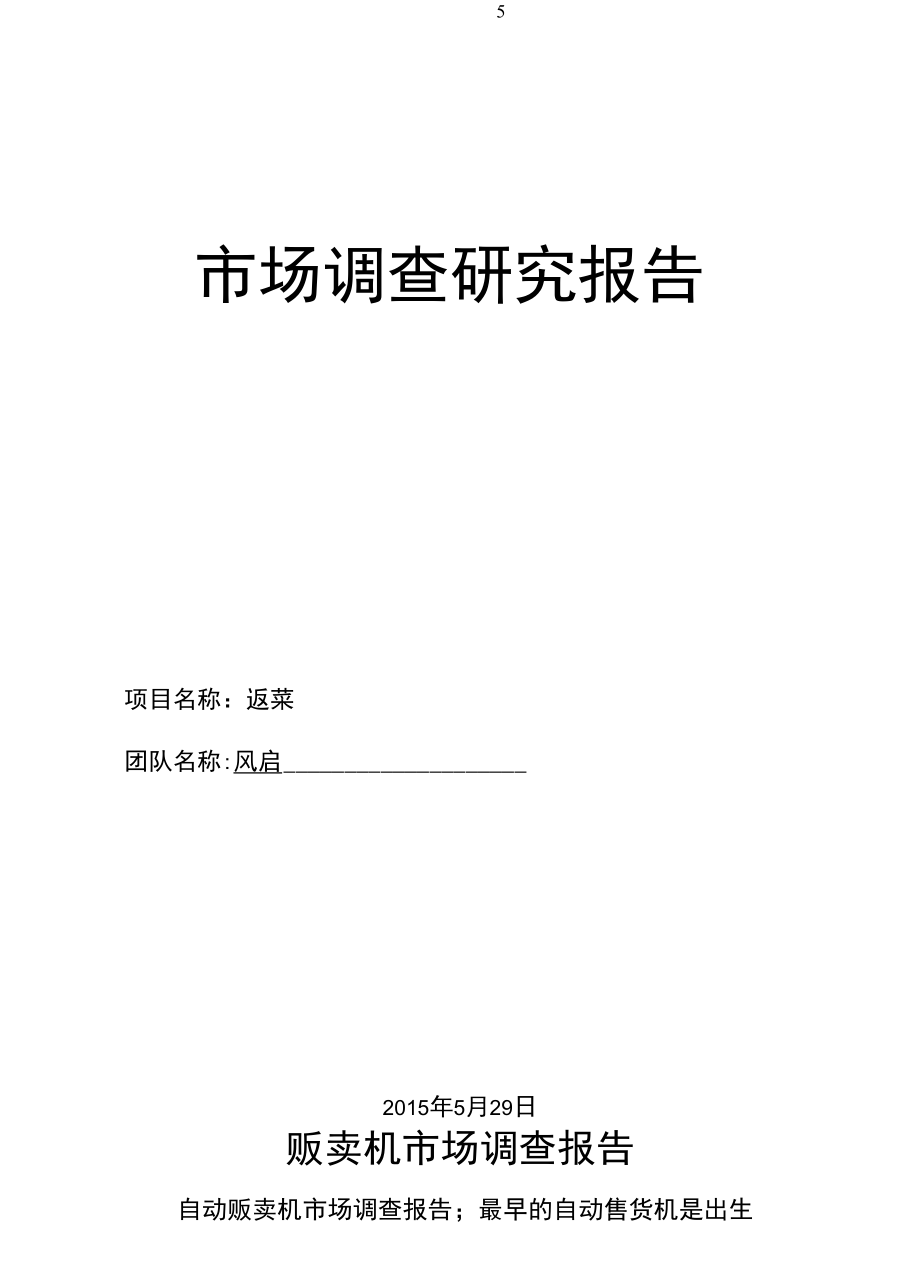 市场调查报告封面模板图片