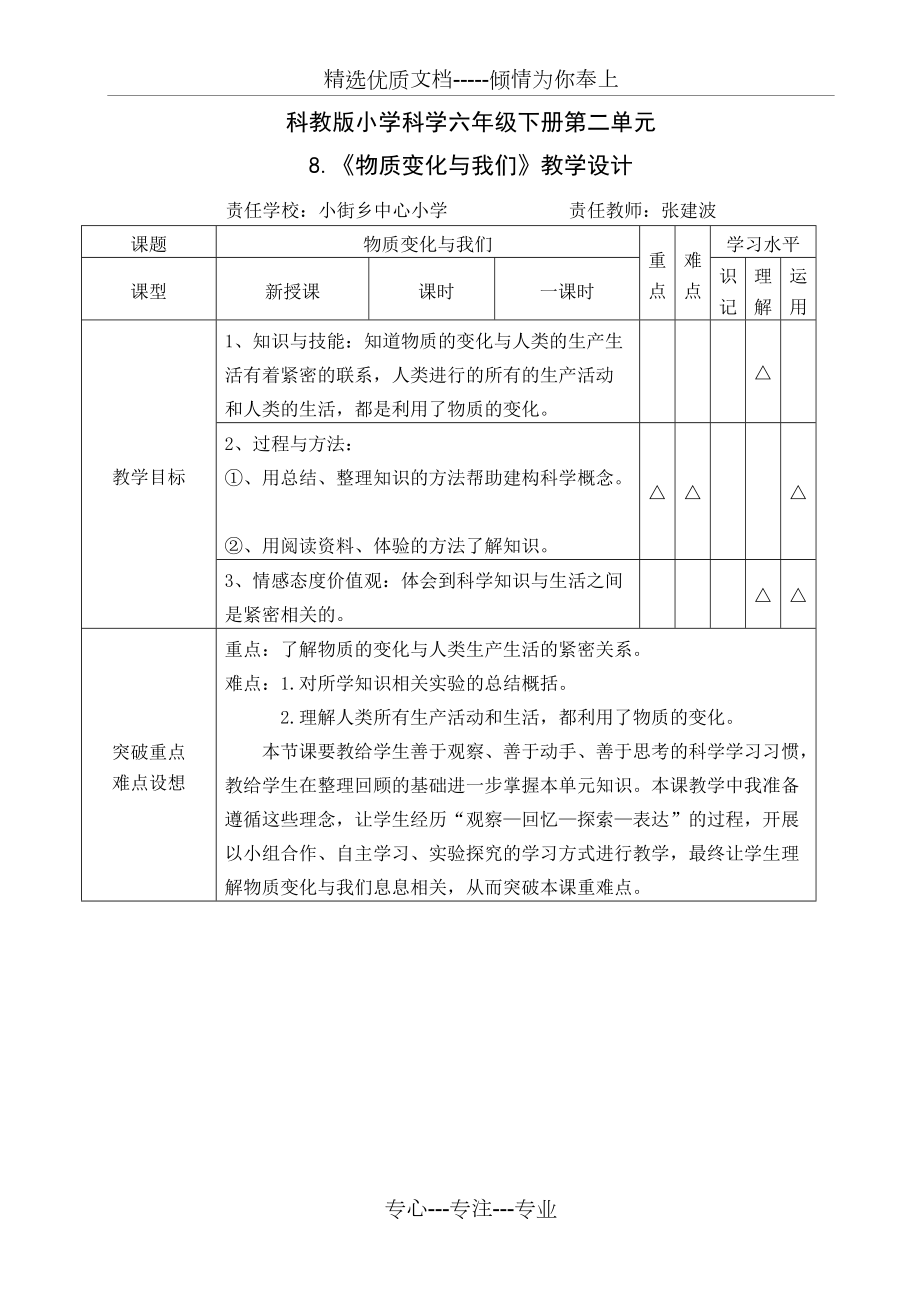 《物質變化與我們》教學設計(共6頁)_第1頁