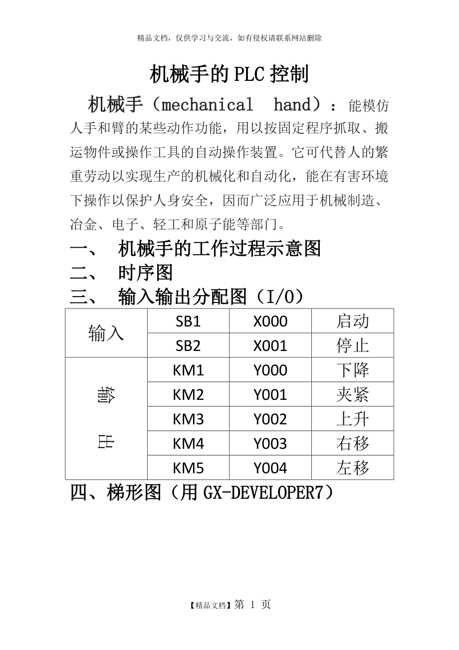 PLC機械手控制_第1頁