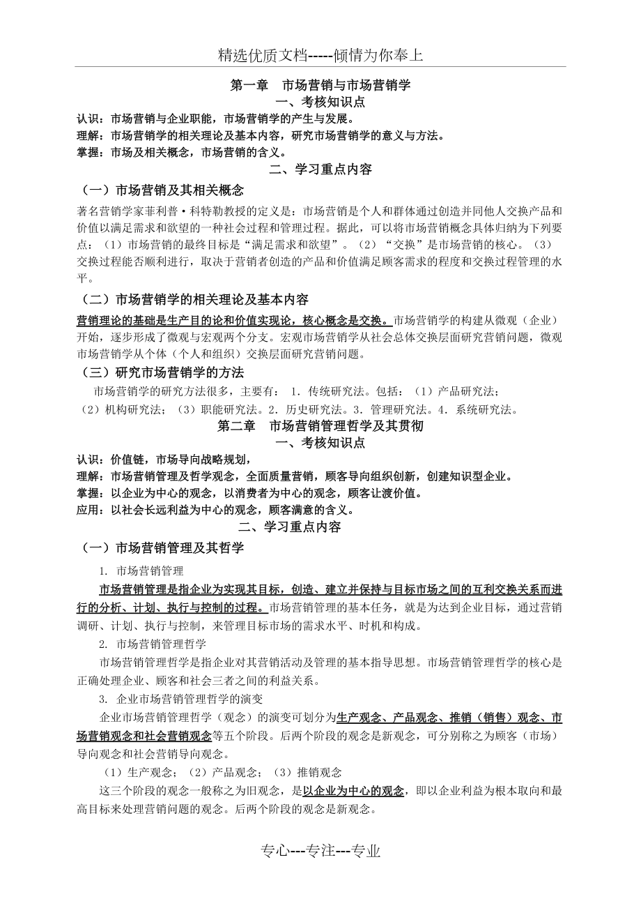 2011年专升本市场营销学复习提要(共33页)_第1页