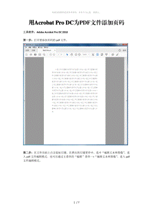 用Acrobat Pro DC为PDF文件添加页码