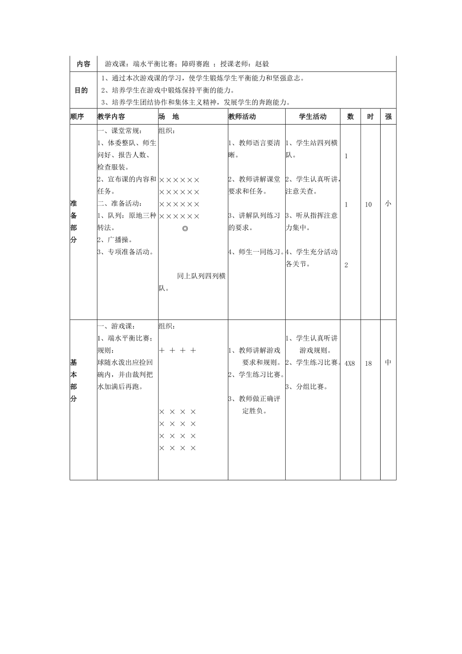 游戲課：端水平衡比賽；障礙賽跑_第1頁(yè)