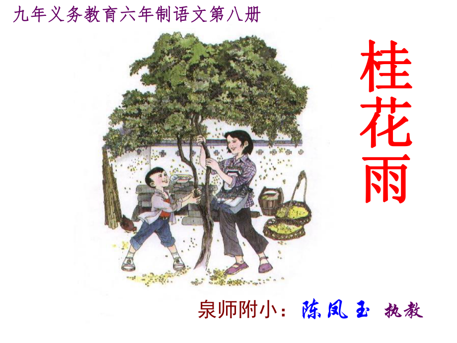 【人教課標(biāo)版】四年級(jí)下冊(cè)《桂花雨》教學(xué)課件[共14頁(yè)]_第1頁(yè)