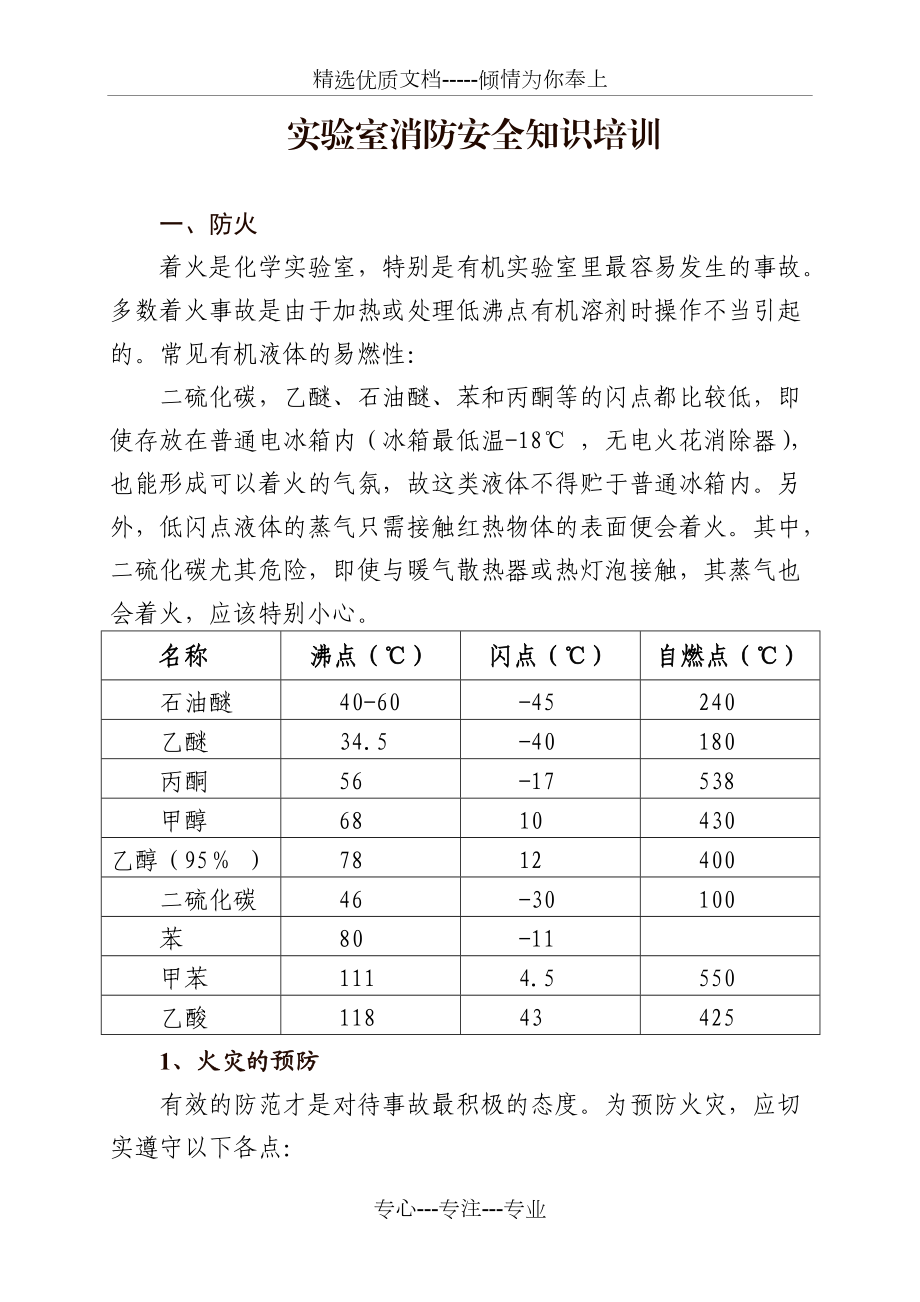 实验室消防安全知识培训(共7页)_第1页