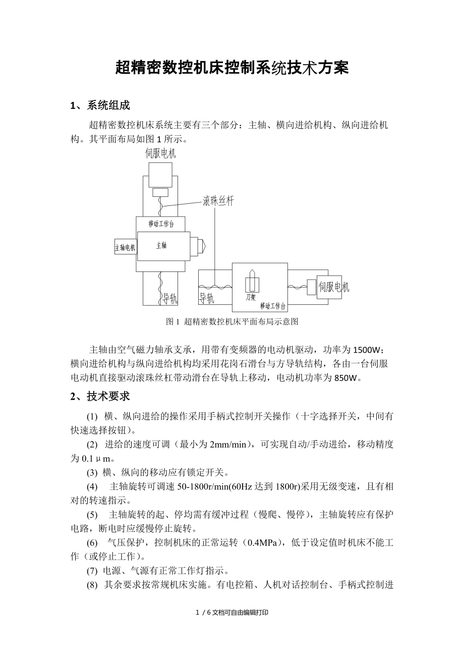 超精密数控机床控制系统技术方案_第1页