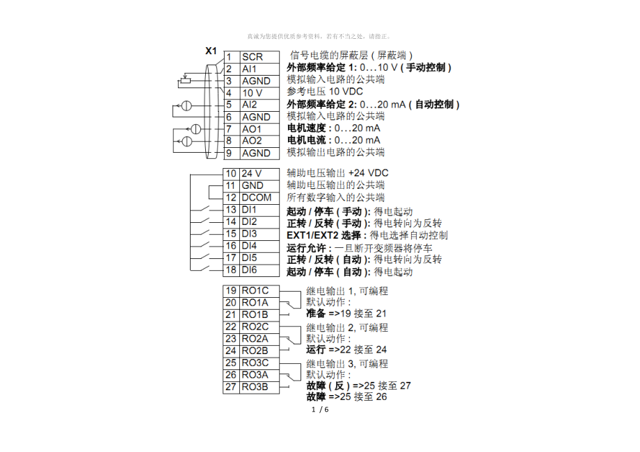 abb变频器控制线接线图图片