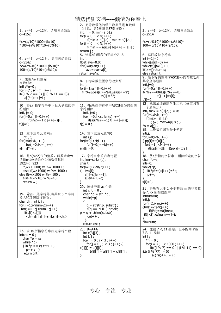 计算机二级c编程题过关必背(共5页)_第1页