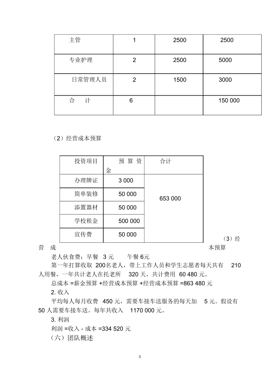 创业计划书养老院(创业计划书养老院未来规划学子及定价计划)